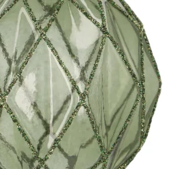 Tannengrüne Weihnachtskugel Mit Relief Und Glitzer