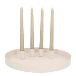 Taupe Tablett Mit Magnetischen Kerzenhaltern