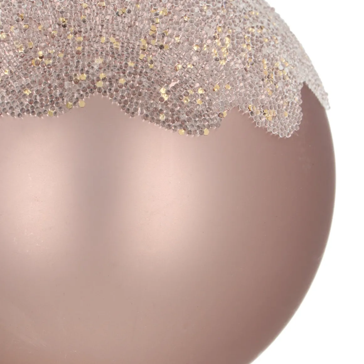 Taupe Weihnachtskugel Mit Matter Oberfläche Und Glitzer