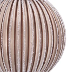 Taupefarbene Weihnachtskugel Mit Verspieltem Lampion-Relief