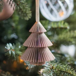 Taupefarbener Papier-Weihnachtsbaum Mit Glitzern