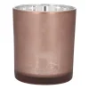 Teelichthalter Rentier Im Wald, Taupe, Glas, 10 Cm