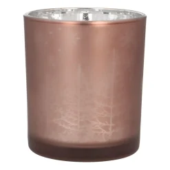 Teelichthalter Rentier Im Wald, Taupe, Glas, 10 Cm