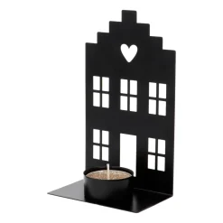 Teelichthalter Schwarzes Grachtenhaus