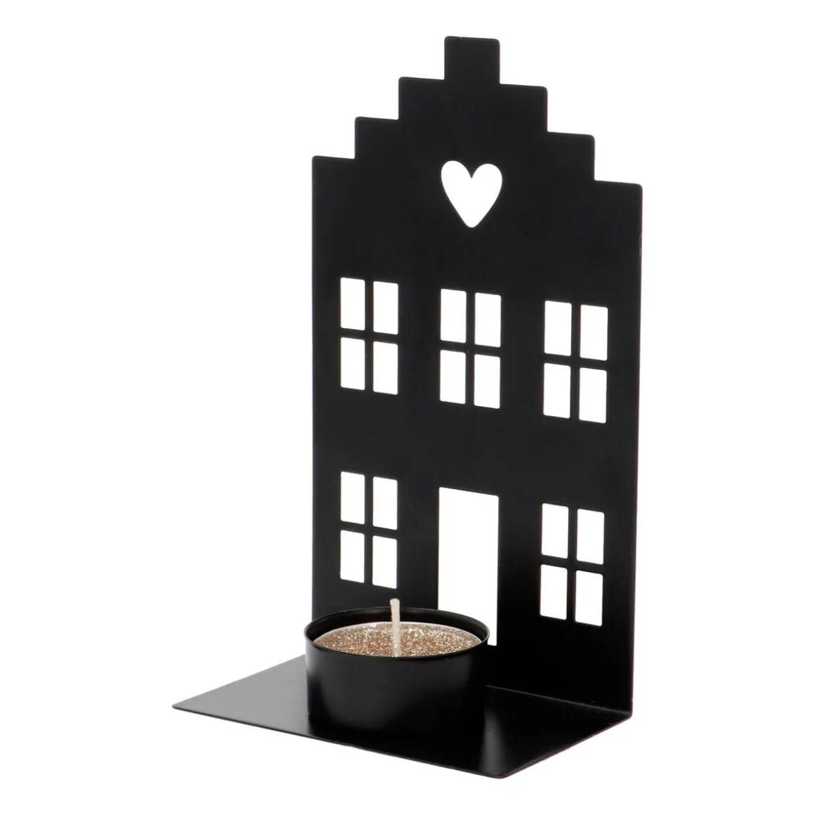 Teelichthalter Schwarzes Grachtenhaus
