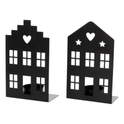 Teelichthalter Schwarzes Grachtenhaus