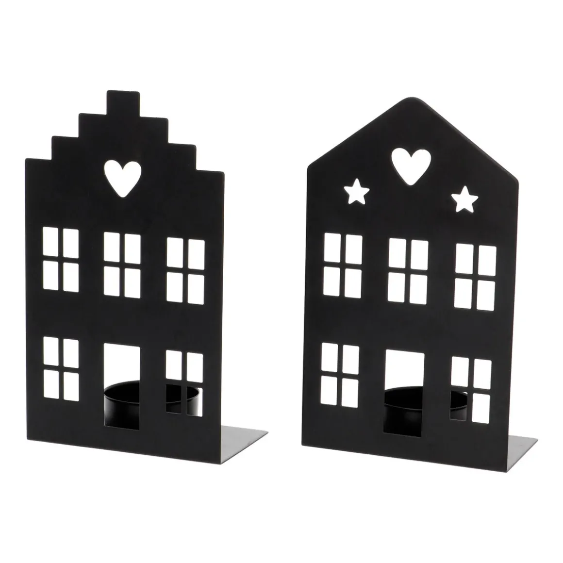 Teelichthalter Schwarzes Grachtenhaus