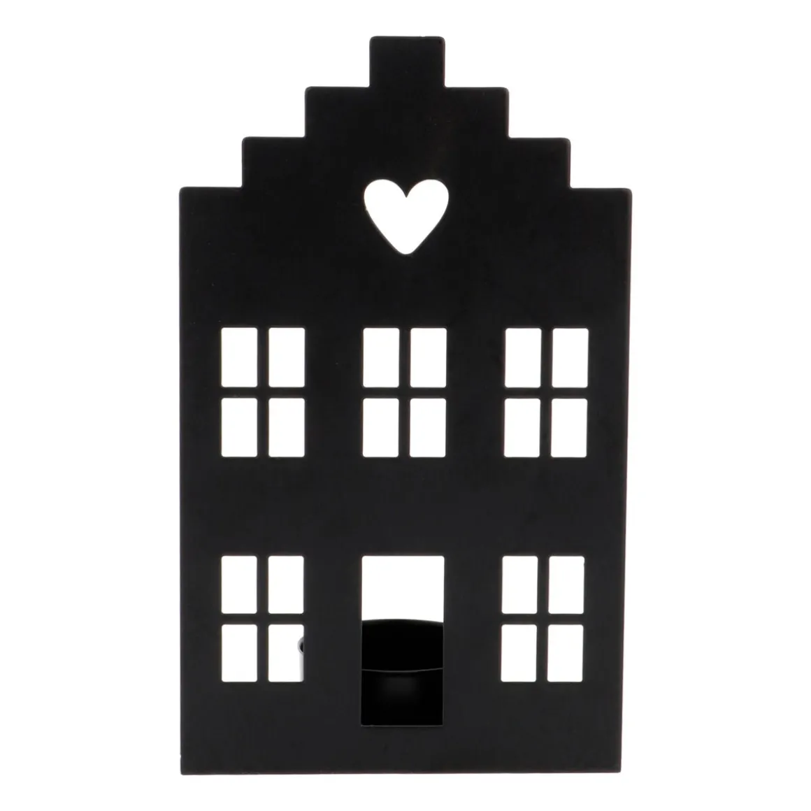 Teelichthalter Schwarzes Grachtenhaus