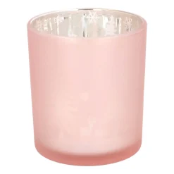 Teelichthalter Weihnachten Rosa, Glas, 8 Cm