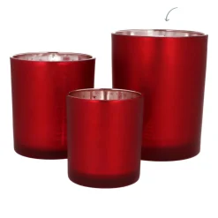 Teelichthalter Weihnachtsbaum, Rot, Glas, 12,5 Cm