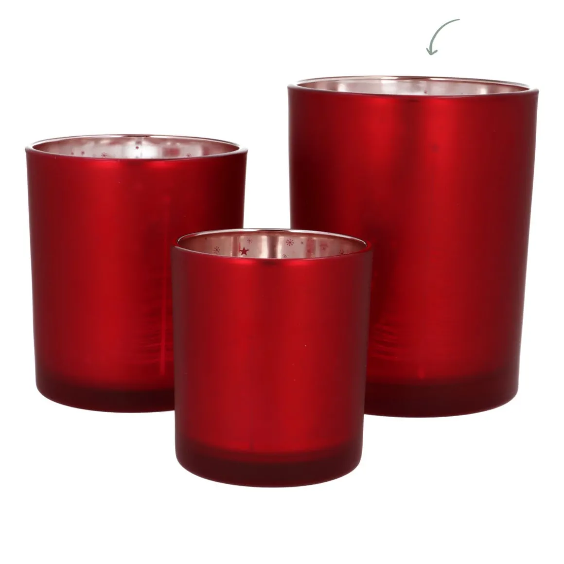 Teelichthalter Weihnachtsbaum, Rot, Glas, 12,5 Cm