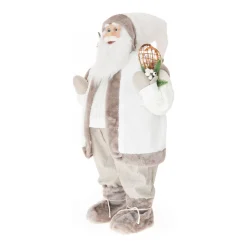 Traditionelle Weihnachtsmann-Figur, Stehend, Grau-weiß, 80 Cm