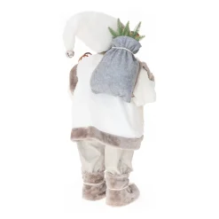 Traditionelle Weihnachtsmann-Figur, Stehend, Grau-weiß, 80 Cm