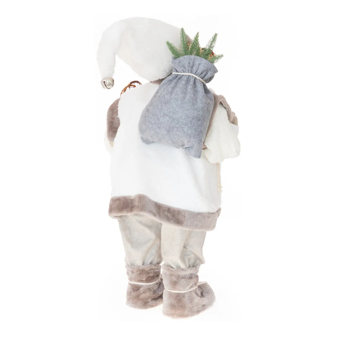 Traditionelle Weihnachtsmann-Figur, Stehend, Grau-weiß, 80 Cm