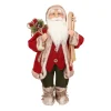 Traditionelle Weihnachtsmann-Figur, Stehend, Bordeaux-grün-weiß, 45 Cm