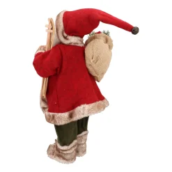Traditionelle Weihnachtsmann-Figur, Stehend, Bordeaux-grün-weiß, 45 Cm