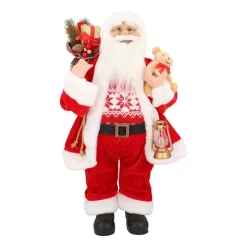 Traditionelle Weihnachtsmann-Figur, Stehend, Rot-weiß, 60 Cm