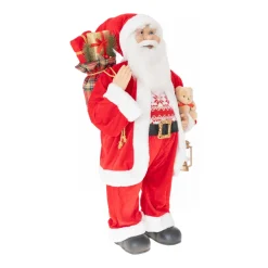 Traditionelle Weihnachtsmann-Figur, Stehend, Rot-weiß, 80 Cm