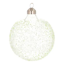 Transparente Weihnachtskugel Splitter, Eukalyptus, Glas, 10 Cm