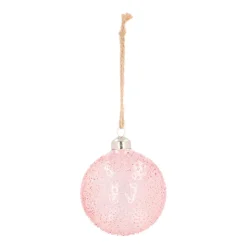 Transparente Weihnachtskugel Splitter, Rosa, Glas, 8 Cm