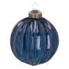 Trendige Blaue Weihnachtskugel Mit Lampion-Relief