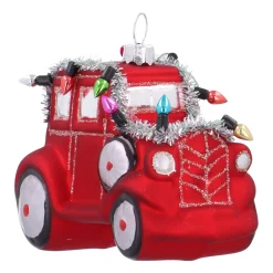 Verspielter Roter Oldtimer-Weihnachtsanhänger Für Autoliebhaber