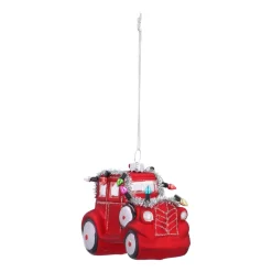 Verspielter Roter Oldtimer-Weihnachtsanhänger Für Autoliebhaber