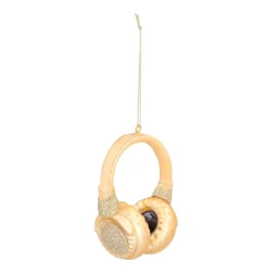 Weihnachtsanhänger Für Musikliebhaber In Form Eines Goldenen Kopfhörers