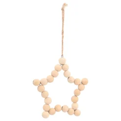 Weihnachtsanhänger Stern Aus Holzperlen