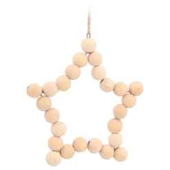 Weihnachtsanhänger Stern Aus Holzperlen