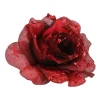 Weihnachtsbaum Rose Mit Clip, Bordeaux, Kunststoff, 15 Cm