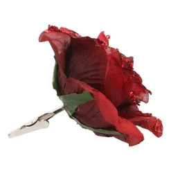 Weihnachtsbaum Rose Mit Clip, Bordeaux, Kunststoff, 15 Cm