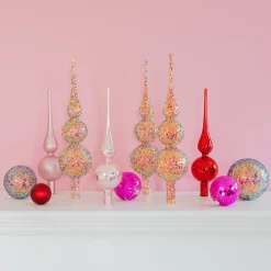 Weihnachtsbaumspitze Rot Glänzend, Glas