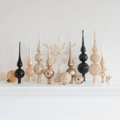 Weihnachtsbaumspitze Taupe Matt, Glas