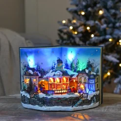 Weihnachtsdorf Im Buch, LED-Beleuchtung & Musik, 27 Cm