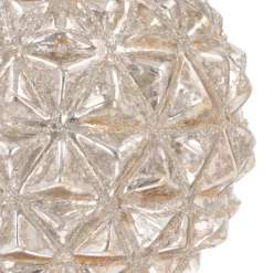 Weihnachtskugel Dreieckmuster, Champagner, Glas, 10 Cm