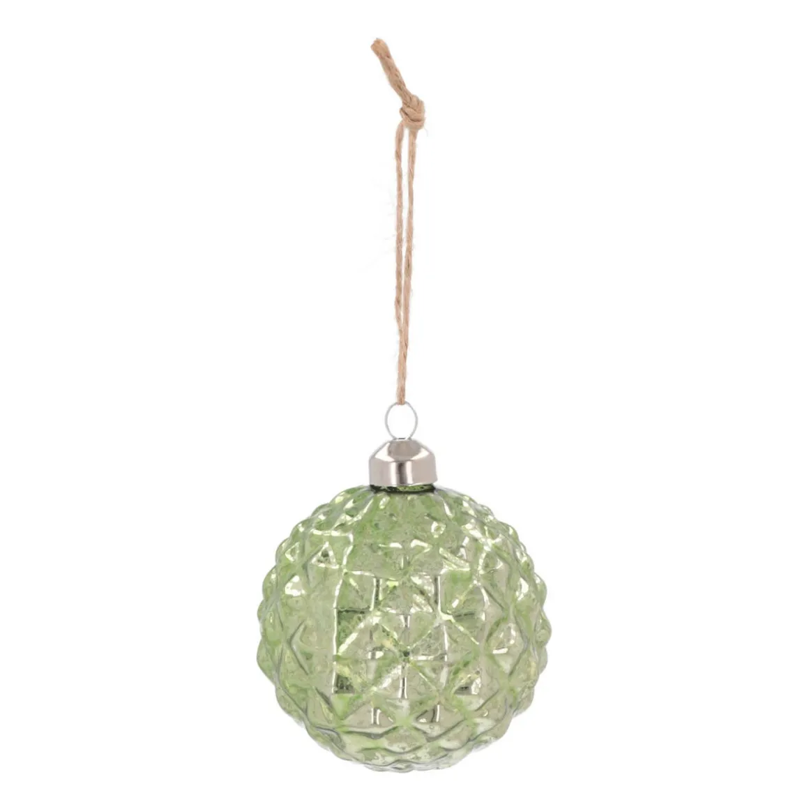 Weihnachtskugel Dreieckmuster, Grün, Glas, 8 Cm