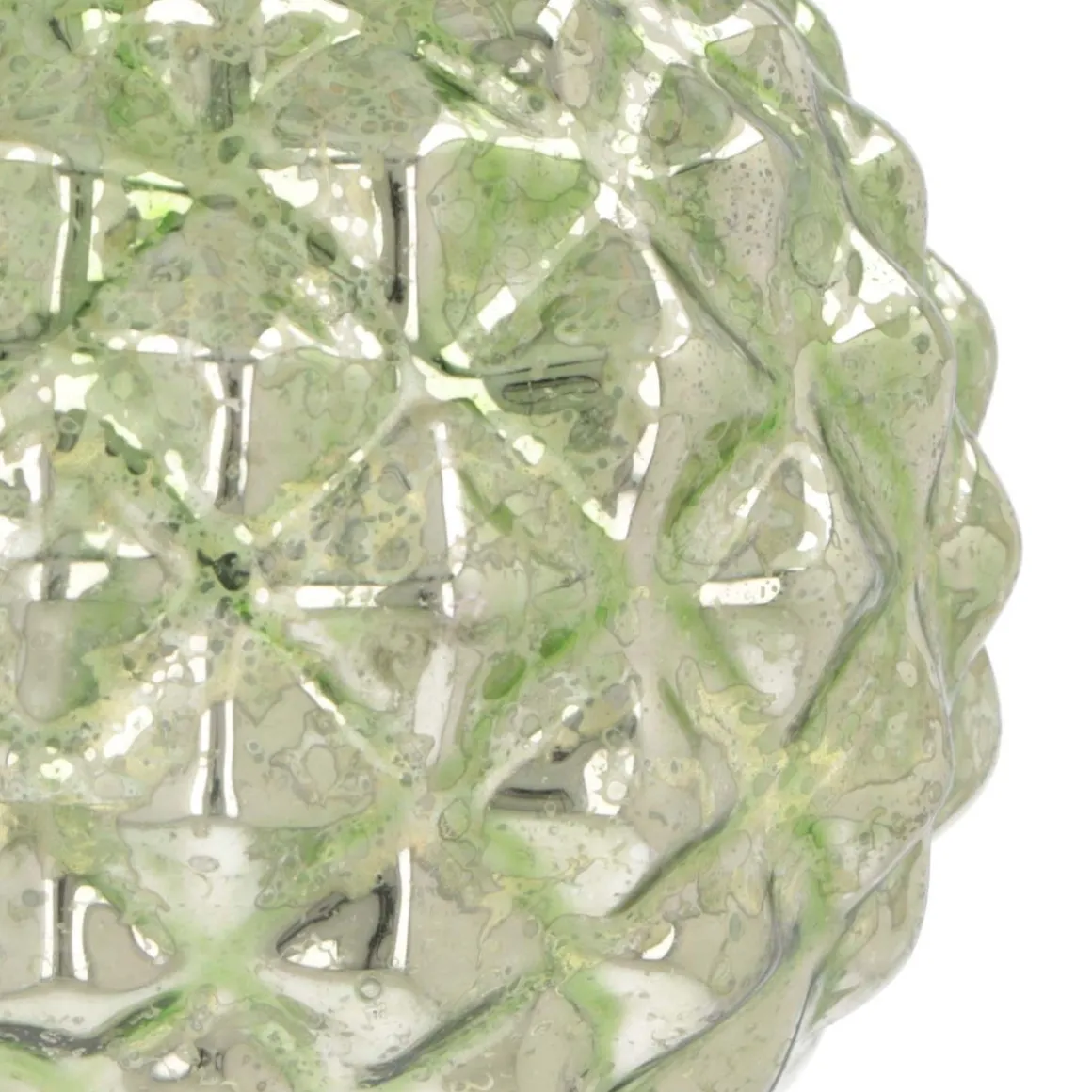 Weihnachtskugel Dreieckmuster, Grün, Glas, 8 Cm