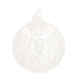 Weihnachtskugel Eiskristalle, Transparent, Glas, 8 Cm