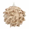 Weihnachtskugel Glitzer-Blume, Champagner, Kunststoff, 8 Cm