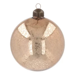 Weihnachtskugel Krakelee, Champagner, Glas, 10 Cm