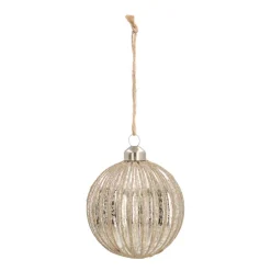 Weihnachtskugel Lampion, Altsilber-champagner, Glas, 8 Cm