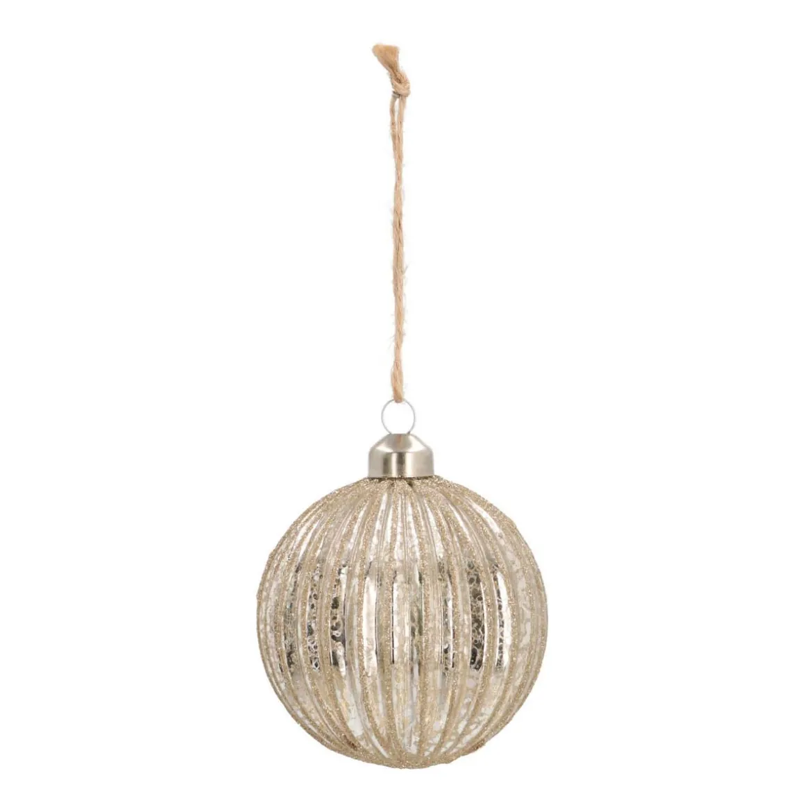 Weihnachtskugel Lampion, Altsilber-champagner, Glas, 8 Cm