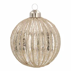 Weihnachtskugel Lampion, Altsilber-champagner, Glas, 8 Cm