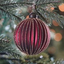 Weihnachtskugel Lampion, Beerenfarben, Glas, 8 Cm