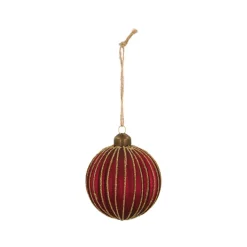Weihnachtskugel Lampion, Beerenfarben, Glas, 8 Cm