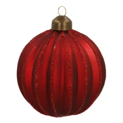 Weihnachtskugel Lampion, Bordeaux, Glas, 8 Cm