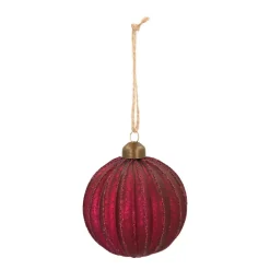 Weihnachtskugel Lampion, Beerenfarben, Glas, 8 Cm