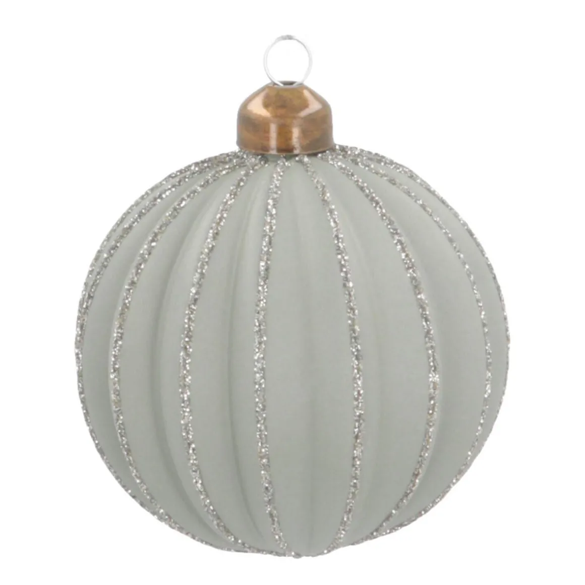 Weihnachtskugel Lampion, Cottage Green, Glas, 8 Cm