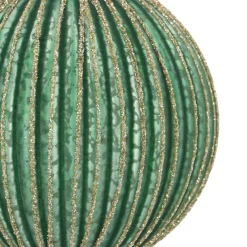 Weihnachtskugel Lampion, Dunkelgrün, Glas, 8 Cm